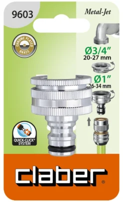 Presa rubinetto irrigazione Claber 9602 METAL JET 2 vie regolabili inn