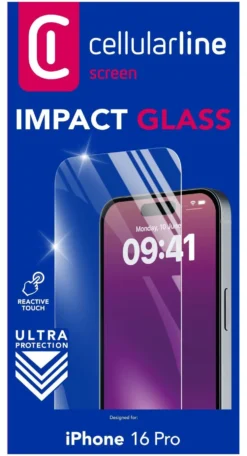 Protezione schermo Cellular Line TEMPGLASSIPH16PRO IPHONE IMPACT GLASS