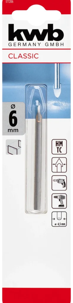 Punta trapano Kwb 177206 CLASSIC vetro