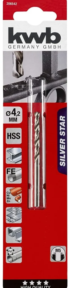 Punta trapano Kwb 206542 SILVER STAR metallo