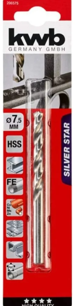 Punta trapano Kwb 206575 SILVER STAR metallo