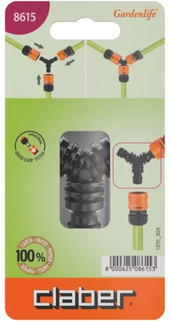 Raccordo derivatore Claber 8615 GARDENLIFE 3 vie innesto rapido univer