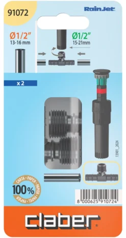 Raccordo derivatore Claber 91071 RAINJET a 3 vie per tubi collettore