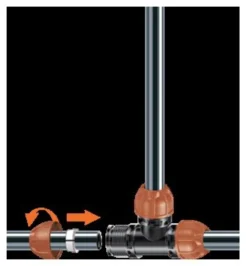 Raccordo derivatore Claber 90323 RAINJET a 3 vie per tubi polietilene