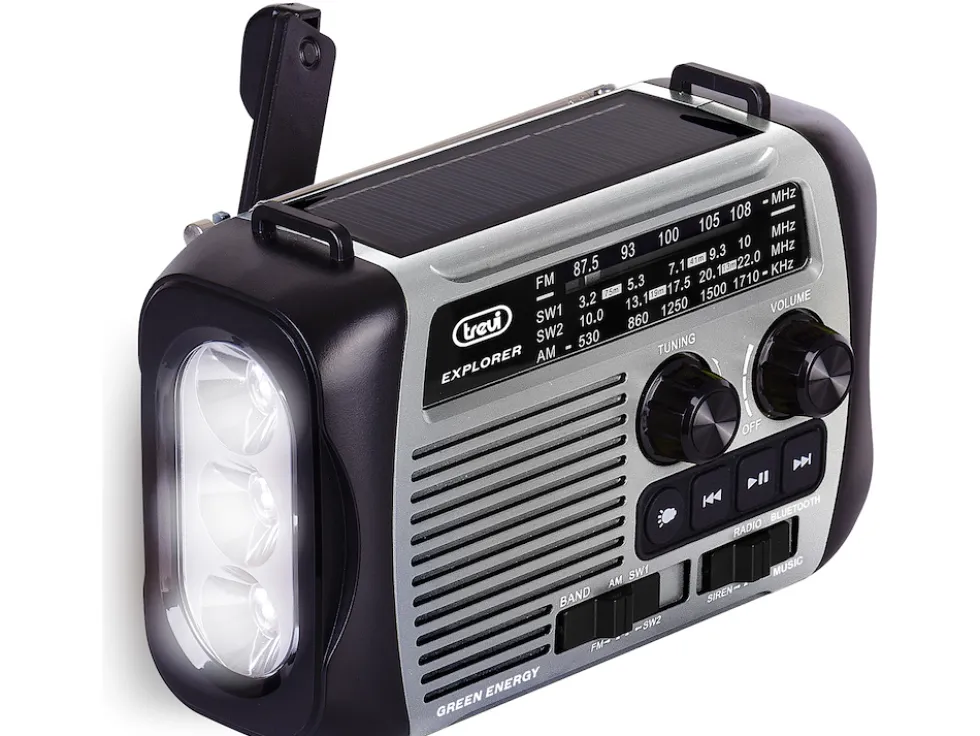 Radio portatile Trevi RA 7F30 BT con ricarica solare e dinamo