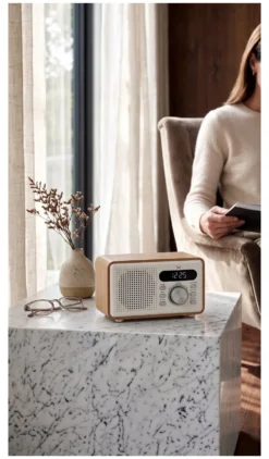Radiosveglia Majestic 169262 WD BIANCA White e Wood