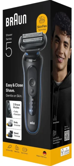 Rasoio barba Braun 52 B1650S SERIES 5 EasyClean Black e Blue