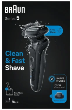 Rasoio barba Braun 52 N7200CC SERIES 5 Clean&Fast Black