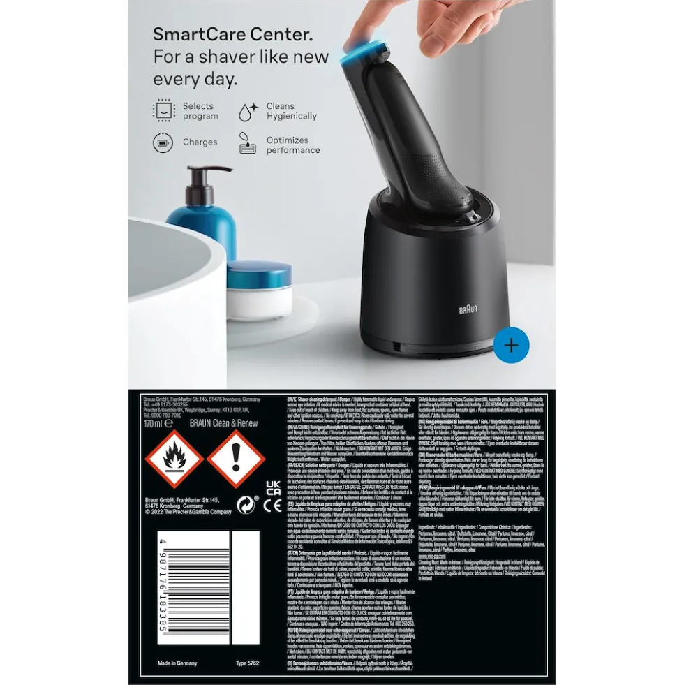 Rasoio elettrico Braun Series 5 52-N7200cc Wet&Dry con 6 accessori