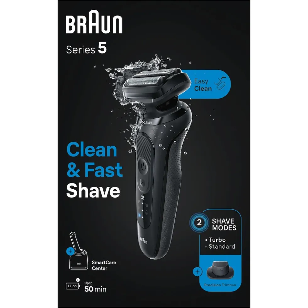Rasoio elettrico Braun Series 5 52-N7200cc Wet&Dry con 6 accessori