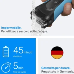 Rasoio elettrico BRAUN Series 3+ 3010BT ricaricabile wet&dry