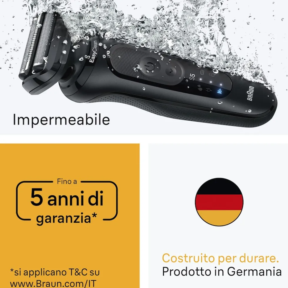 Rasoio elettrico Braun Series 5 52-N1200S per rasatura facile e veloce