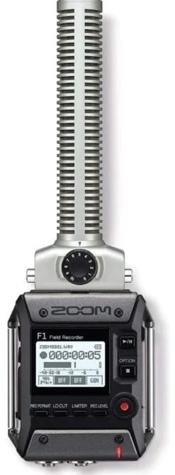 Registratore Zoom F1 Field Recorder + Shotgun Mic Black e Silver