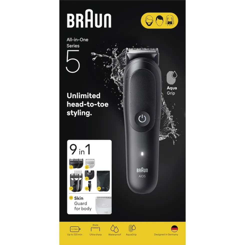 Regolabarba Braun All-in-One Series 5 AIO5540 con 9 accessori