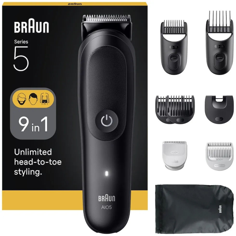 Regolabarba Braun All-in-One Series 5 AIO5540 con 9 accessori