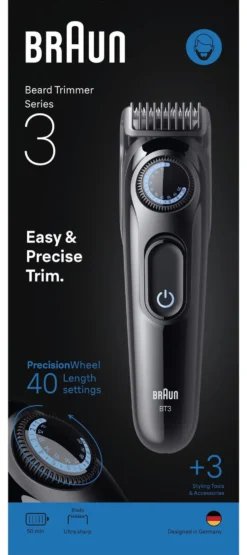 Regolabarba Braun BT3520 SERIES 3 Beard Trimmer Black