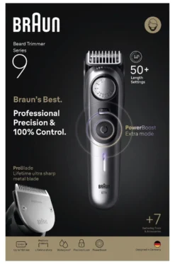 Regolabarba Braun BT9520 SERIES 9 Beard Trimmer Silver e Black