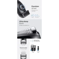 Regolabarba Braun Series 3 BT3520 con 40 lunghezze e 50 min di autonomia