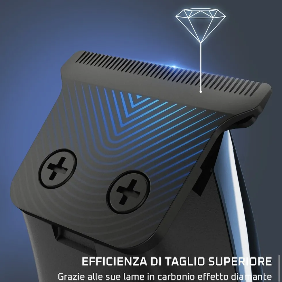 Regolabarba Rowenta TN1851 con lame in carbonio effetto diamante