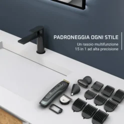 Regolabarba Rowenta TN9444 multifunzione 15 in 1 con lame in acciaio