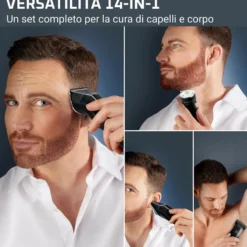 Regolabarba Rowenta X Series 700 TN9650, 14-in-1 con lame in carbonio