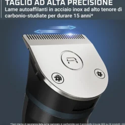 Regolabarba Rowenta X Series 700 TN9650, 14-in-1 con lame in carbonio