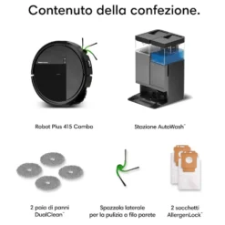 Robot aspirapolvere e lavapavimenti Roomba Plus 415 Combo con base autolavante