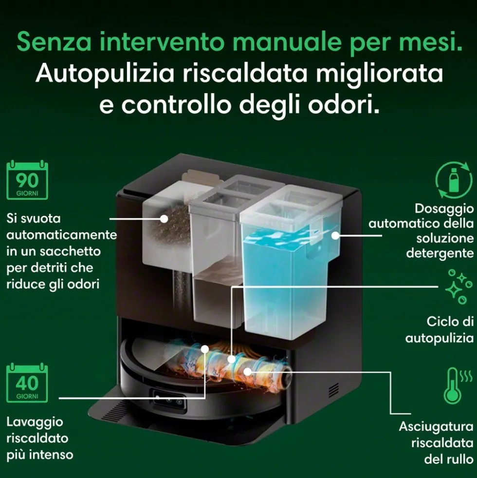 Robot aspirapolvere e lavapavimenti Roomba Plus 776 Combo con base di lavaggio automatico