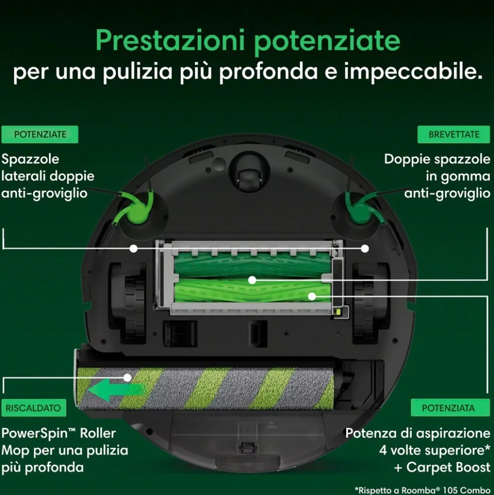 Robot aspirapolvere e lavapavimenti Roomba Plus 776 Combo con base di lavaggio automatico