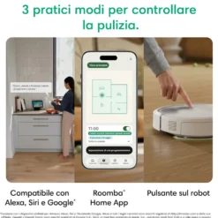 Robot aspirapolvere e lavapavimenti Roomba 115 Combo con navigazione LiDAR