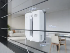 Robot lavavetri Ecovacs Winbot Mini 2 EU con pulizia bordi ravvicinata