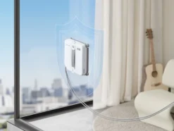 Robot lavavetri Ecovacs Winbot Mini 2 EU con pulizia bordi ravvicinata