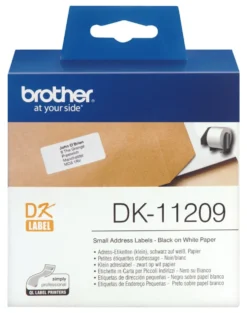 Rotolo etichettatrice Brother DK11209 DK TAPE 800 29 x 62 mm White