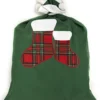 Sacco Babbo Natale verde 100% cotone decorato 50 x 70 cm - Kilty