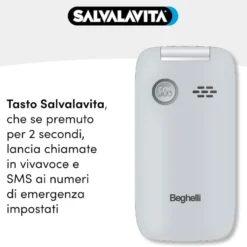 Salvalavita phone Beghelli SLV30N-GPS Plus Ecodesign con Dual SIM