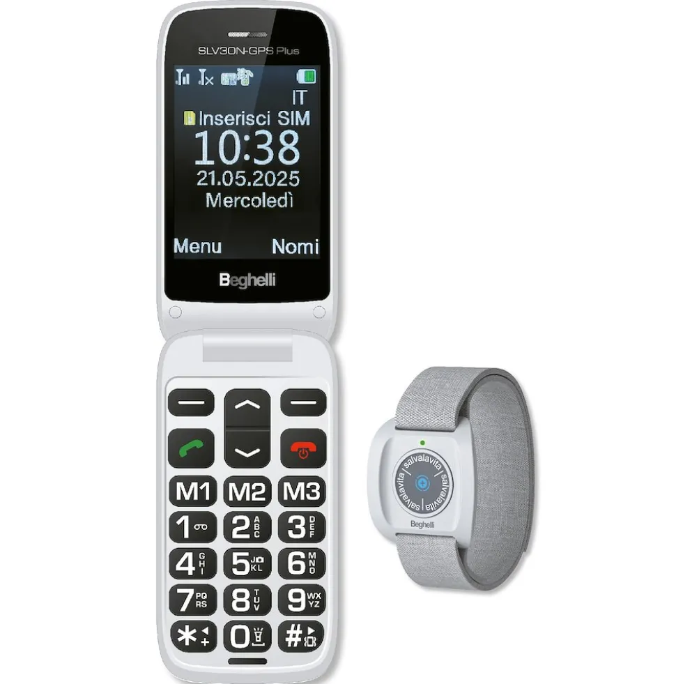Salvalavita phone Beghelli SLV30N-GPS Plus Ecodesign con Dual SIM