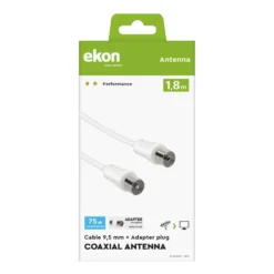 Sbs Cavo Antenna 9,5Mm M-F + Adatt.m/F1,8Mt Bianco