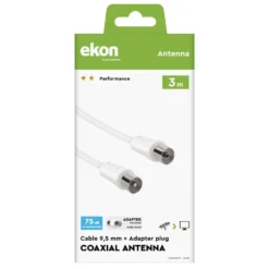 Sbs Cavo Antenna 9,5Mm M-F + Adatt. M/F3Mt Bianco