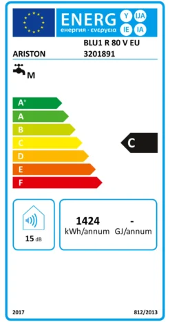 Scaldacqua Ariston Thermo 3201891 BLU1 R 80 V Bianco