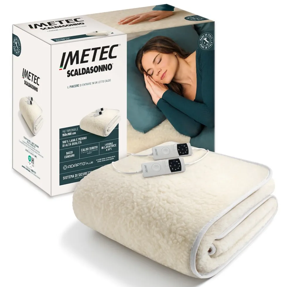 Scaldasonno Imetec Adapto Plus lana merino matrimoniale 6 temperature