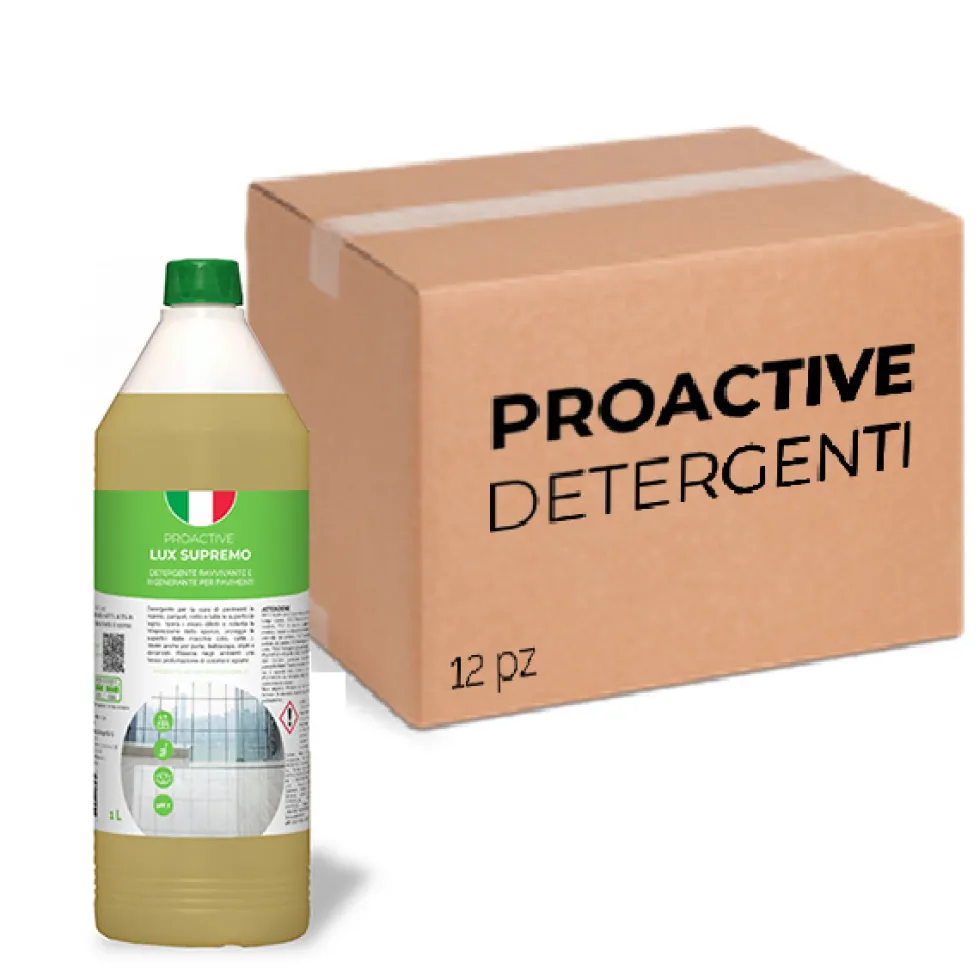 Scatola 12 confezioni di detergente per pavimenti ProActive Lux Supremo 1 litro