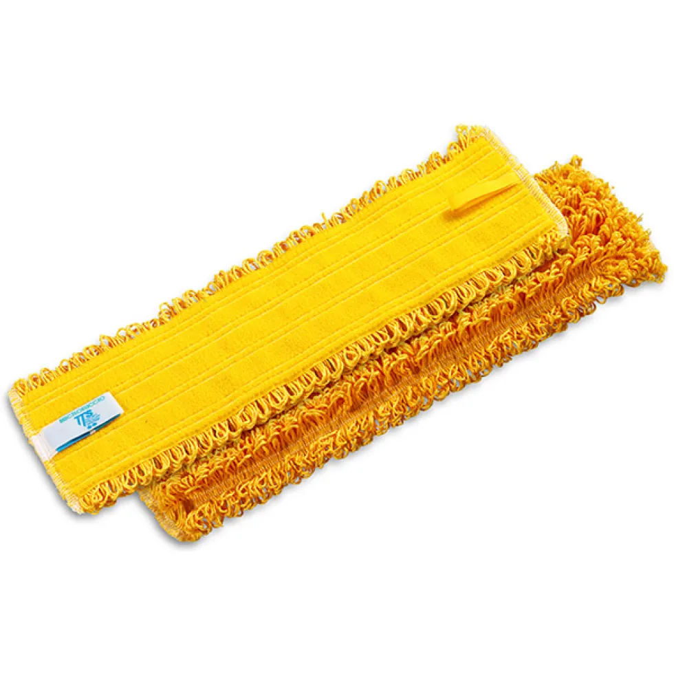 Scatola 5 frange Velcro System Microriccio giallo da 40 cm.