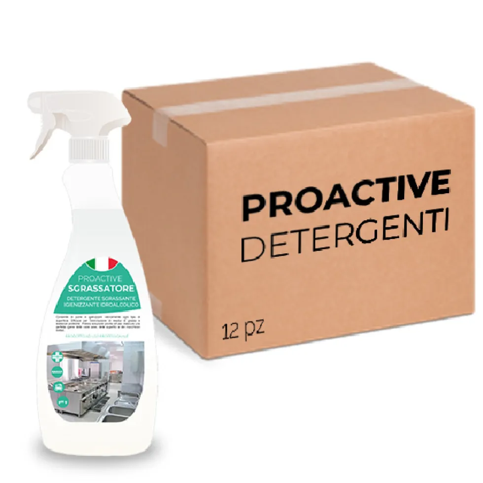 Scatola 12 pezzi di detergente sgrassatore igienizzante idroalcolico ProActive 750 ml
