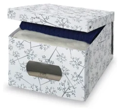 Scatola salvaspazio Domoliving 916060 BON TON con oblò Bianco e Grigio