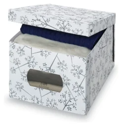 Scatola salvaspazio Domoliving 916050 BON TON con oblò Bianco e Grigio
