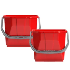 Scatola 2 secchi in moplen rosso da 15 Lt.