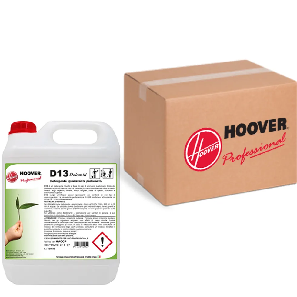 Scatola 4 taniche D13 sanificante detergente deodorante profumato 5 litri