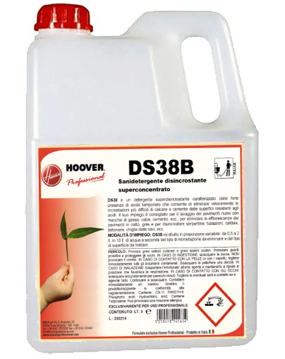 Scatola 4 taniche DS38B Sanidetergente disincrostante superconcentrato 3 litri