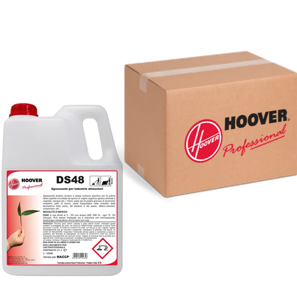 Scatola 4 taniche DS48 Detergente sgrassante lavasciuga per industrie alimentari