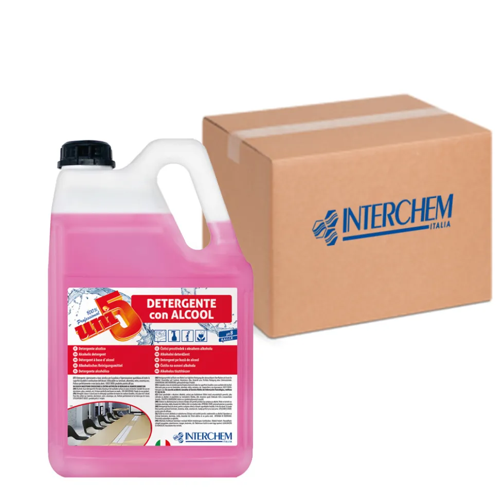 Scatola 4 taniche UNI5 Detergente con alcool lt 5